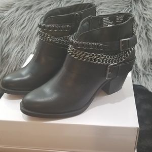 NWOT Black Embellished side zip ankle boots